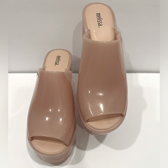 LIKE NEW‼️Melissa Jelly Platform Mule Beige/Nude -Size 8 - Picture 3 of 12